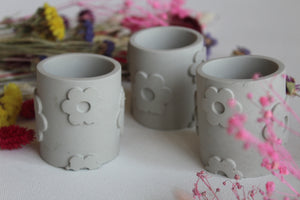 Floral Concrete Votive